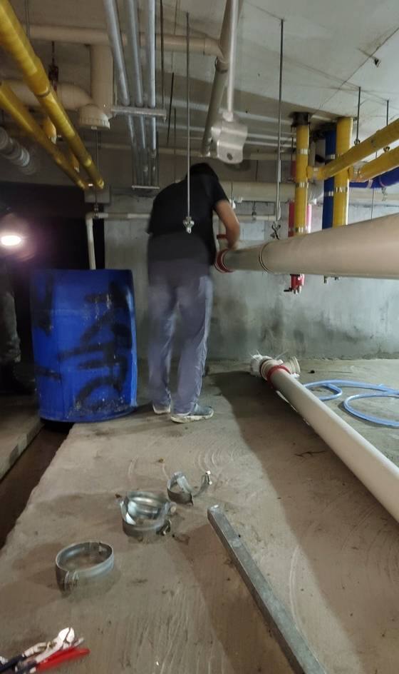 과천 청소년수련관 횡주관 고압세척 - 지하 배관 작업