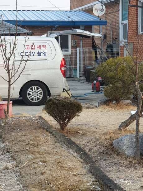 여주 전원주택 하수구막힘 고압세척 - 집 앞 고압세척 차량